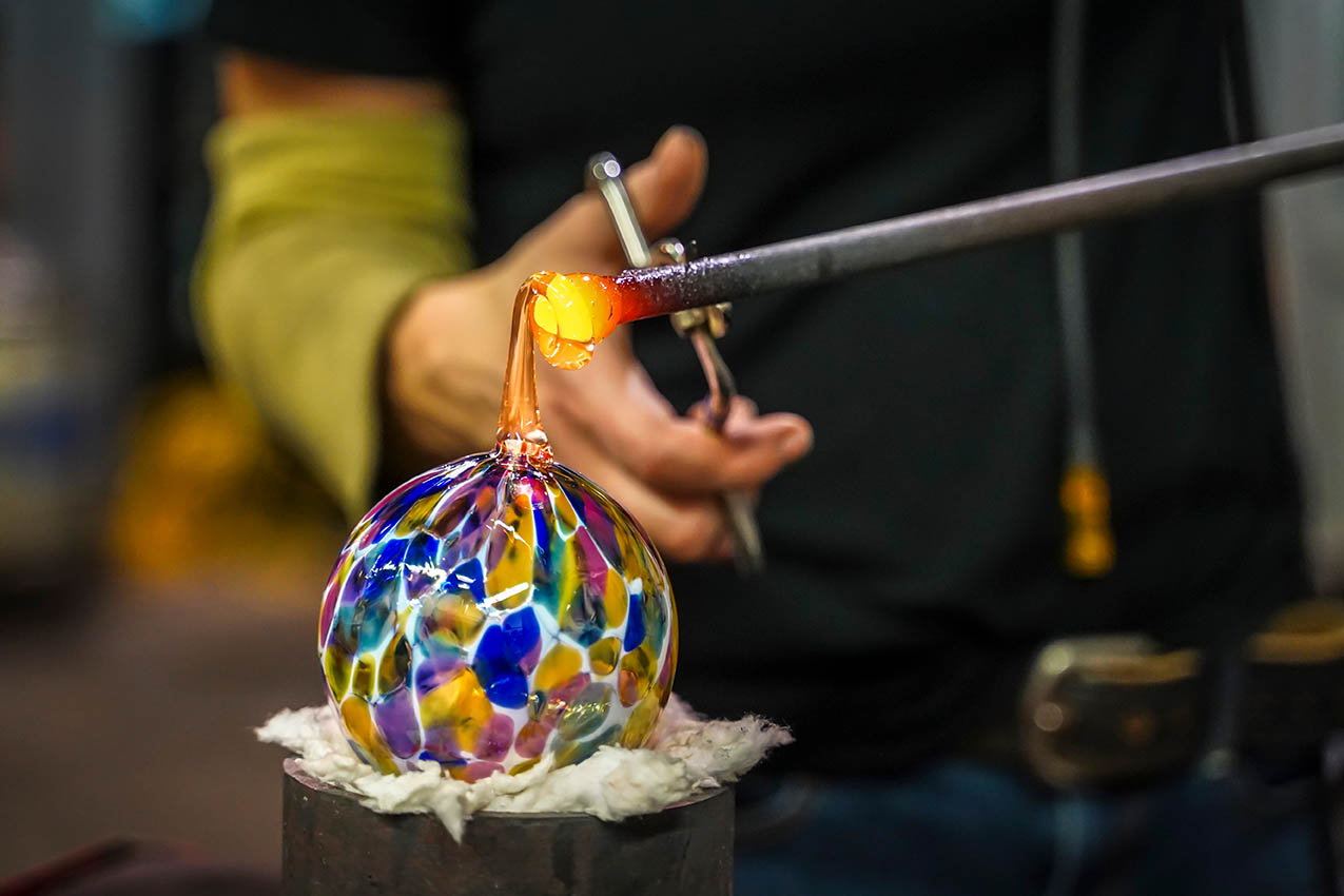 glass blowing christmas ornament